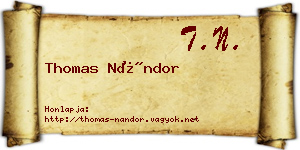 Thomas Nándor névjegykártya